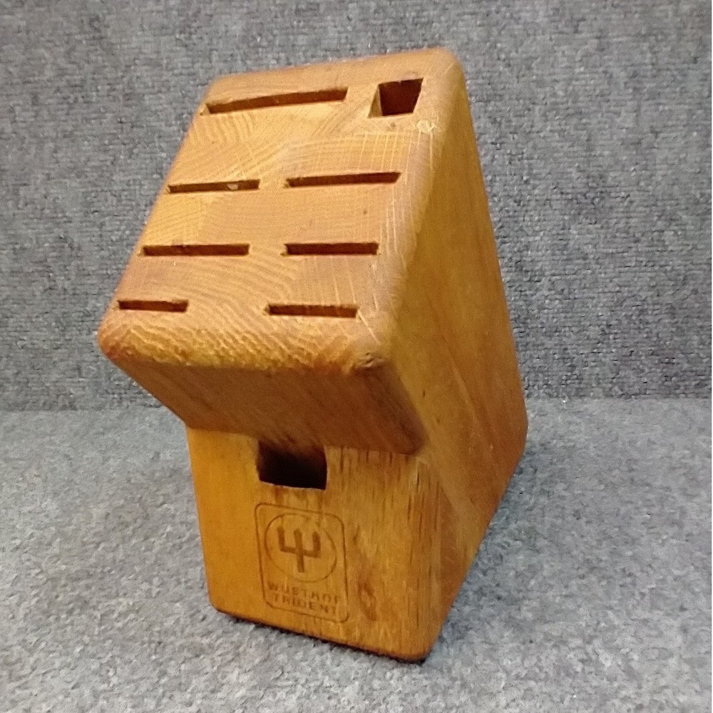 Wusthof Trident 9 Slot Wooden Knife Block Kitchen Cutlery Organizer Brown Wood